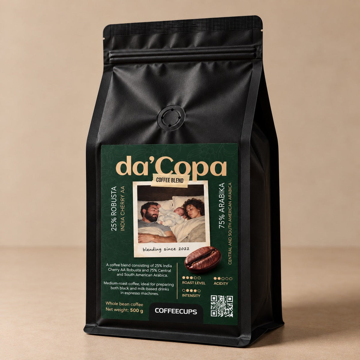 Opakowanie kawy ziarnistej da’Copa 500 g