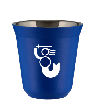 Kubek navy blue 150 ml, WARSZAWSKA SYRENKA (bialy)