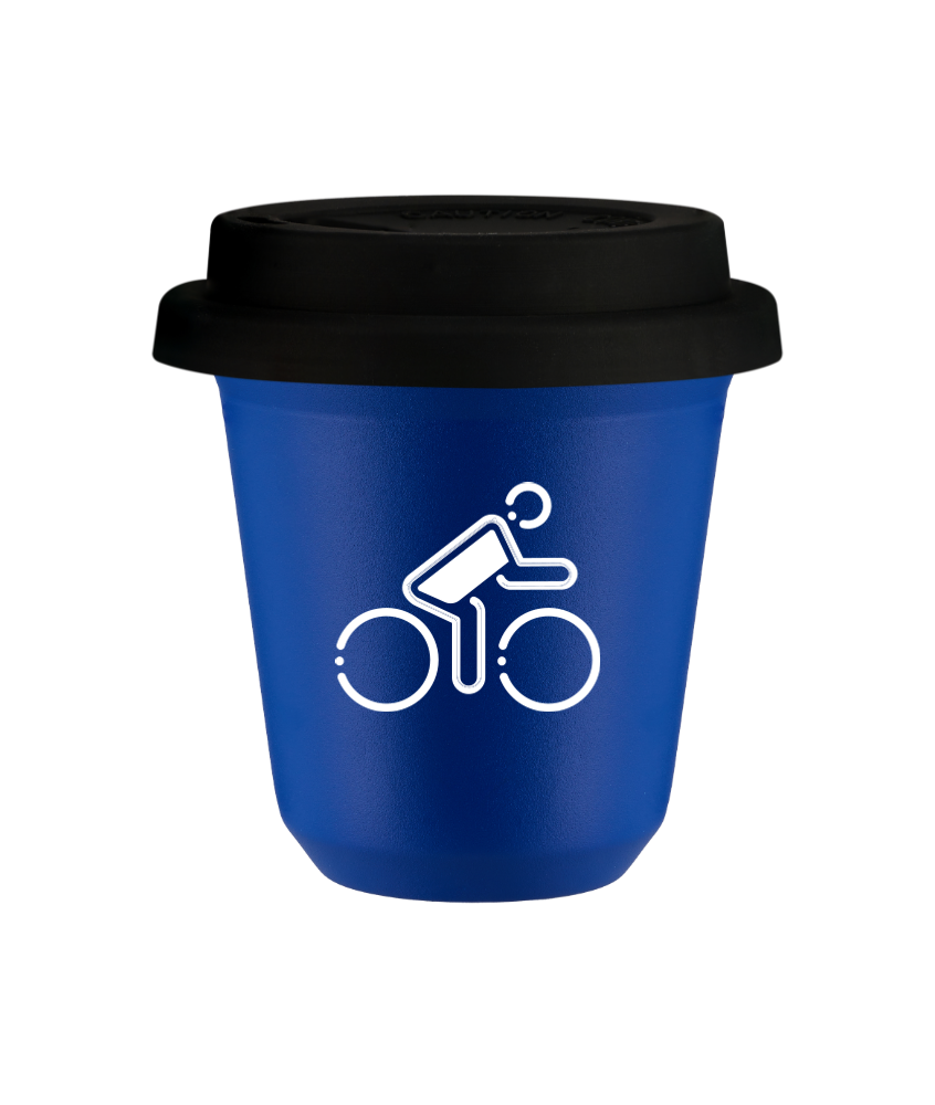 Kubek navy blue 150 ml, KOLARZ W POLSKICH BARWACH (bialy) z pokrywka czarna kubek termiczny na kawe | 75,00 zł Kubek navy blue 150 ml, KOLARZ W POLSKICH BARWACH (bialy) z pokrywka czarna kubek termiczny na kawe | 75,00 zł