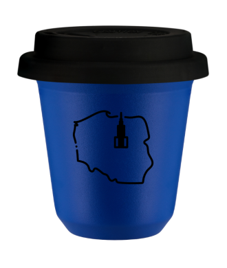 Kubek navy blue 150 ml, POLSKA z pokrywka czarna