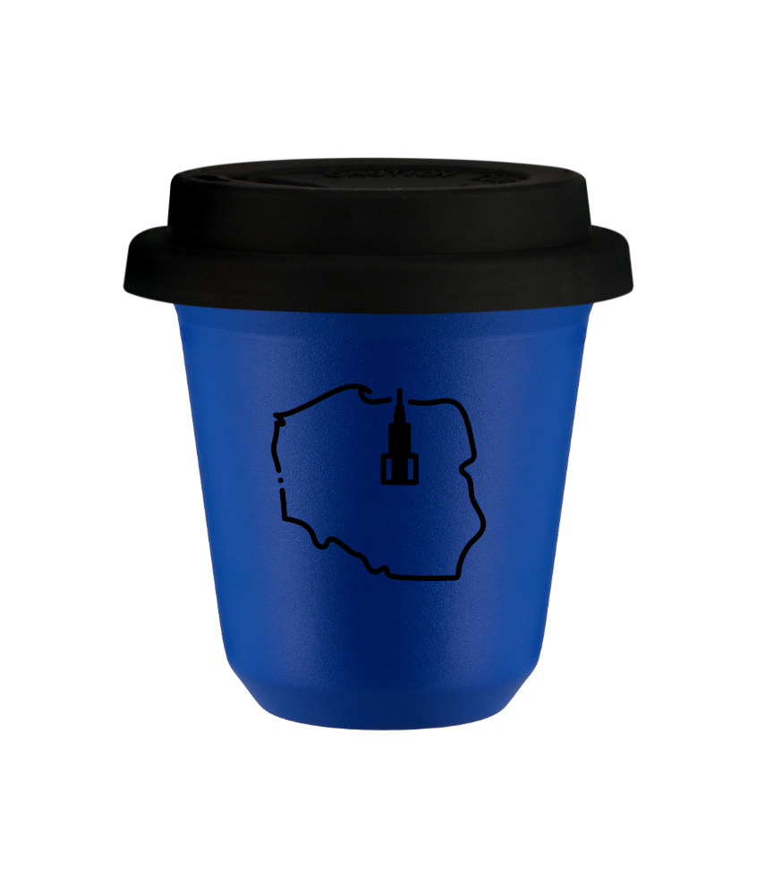 Kubek navy blue 150 ml, POLSKA (czarny) z pokrywka czarna kubek termiczny na kawe | 75,00 zł Kubek navy blue 150 ml, POLSKA (czarny) z pokrywka czarna kubek termiczny na kawe | 75,00 zł