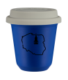 Kubek navy blue 150 ml, POLSKA (czarny) z pokrywka biala kubek termiczny na kawe | 75,00 zł