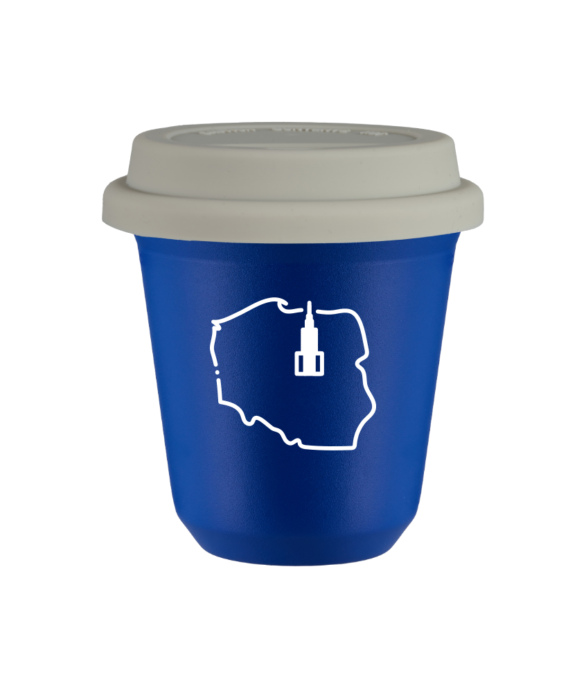 Kubek navy blue 150 ml, POLSKA (bialy) z pokrywka biala kubek termiczny na kawe | 75,00 zł Kubek navy blue 150 ml, POLSKA (bialy) z pokrywka biala kubek termiczny na kawe | 75,00 zł