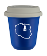 Kubek navy blue 150 ml, POLSKA (bialy) z pokrywka biala kubek termiczny na kawe | 75,00 zł