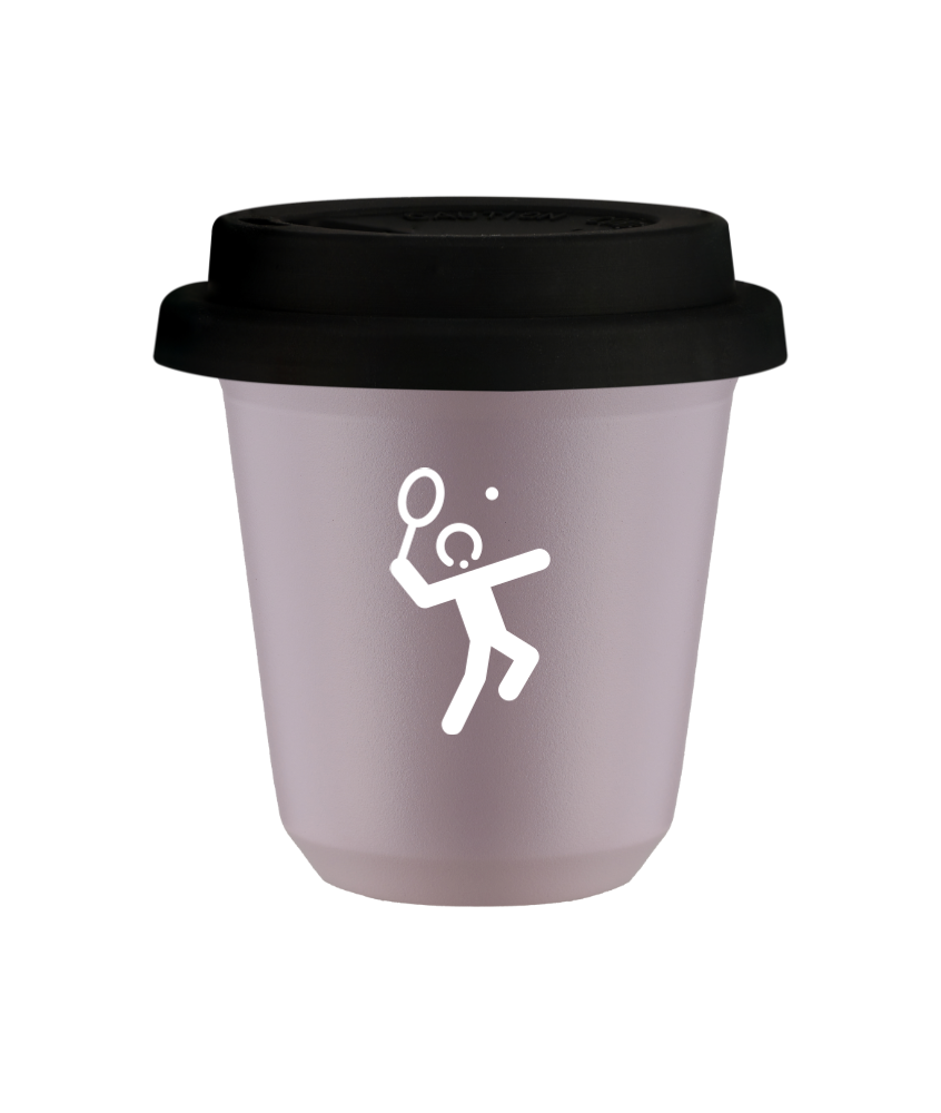 Kubek lawendowy 150 ml, TENIS 2 (bialy) z pokrywka czarna kubek termiczny na kawe | 70,00 zł Kubek lawendowy 150 ml, TENIS 2 (bialy) z pokrywka czarna kubek termiczny na kawe | 70,00 zł