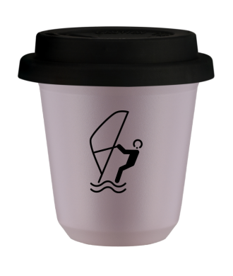 Kubek lawendowy 150 ml, SPORTY WODNE (czarny) z pokrywka czarna