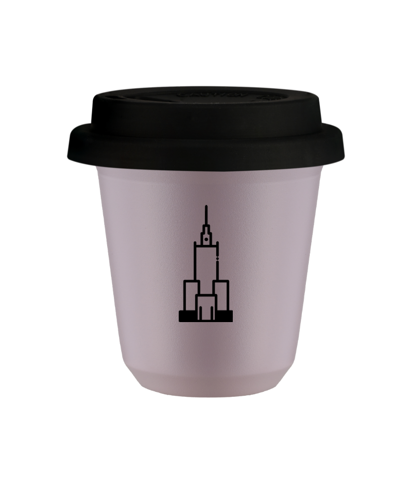 Kubek lawendowy 150 ml, PALAC KULTURY I NAUKI (czarny) z pokrywka czarna kubek termiczny na kawe | 70,00 zł Kubek lawendowy 150 ml, PALAC KULTURY I NAUKI (czarny) z pokrywka czarna kubek termiczny na kawe | 70,00 zł