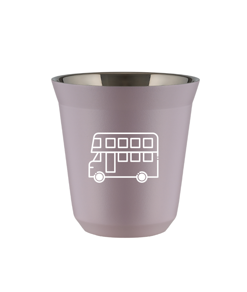 Kubek 150 ml LAWENDOWY "Autobus (biały)"