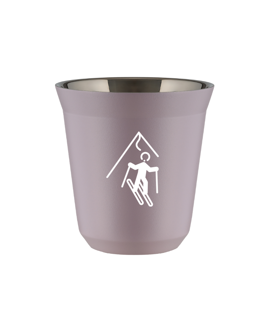 Kubek 150 ml LAWENDOWY "Narciarstwo (biały)"