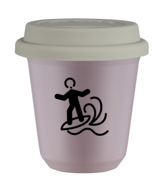 Kubek lawendowy 150 ml, WINDSURFING z pokrywka biala