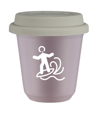 Kubek lawendowy 150 ml, WINDSURFING (bialy) z pokrywka biala