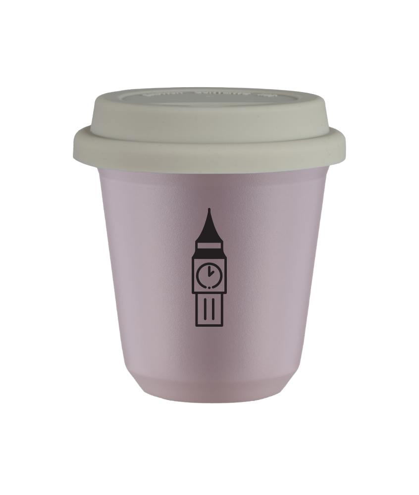 Kubek lawendowy 150 ml, BIG BEN z pokrywka biala kubek termiczny na kawe | 75,00 zł