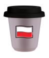 Kubek lawendowy 150 ml, FLAGA POLSKI z pokrywka czarna kubek termiczny na kawe | 75,00 zł