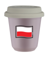 Kubek lawendowy 150 ml, FLAGA POLSKI z pokrywka biala kubek termiczny na kawe | 75,00 zł