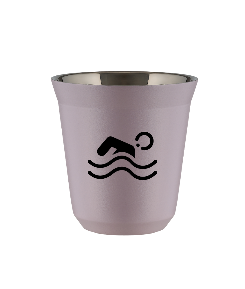 Kubek 150 ml LAWENDOWY "Pływanie"