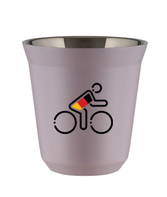 Kubek 150 ml LAWENDOWY "Kolarz w niemieckich barwach" Kubek 150 ml LAWENDOWY "Kolarz w niemieckich barwach"