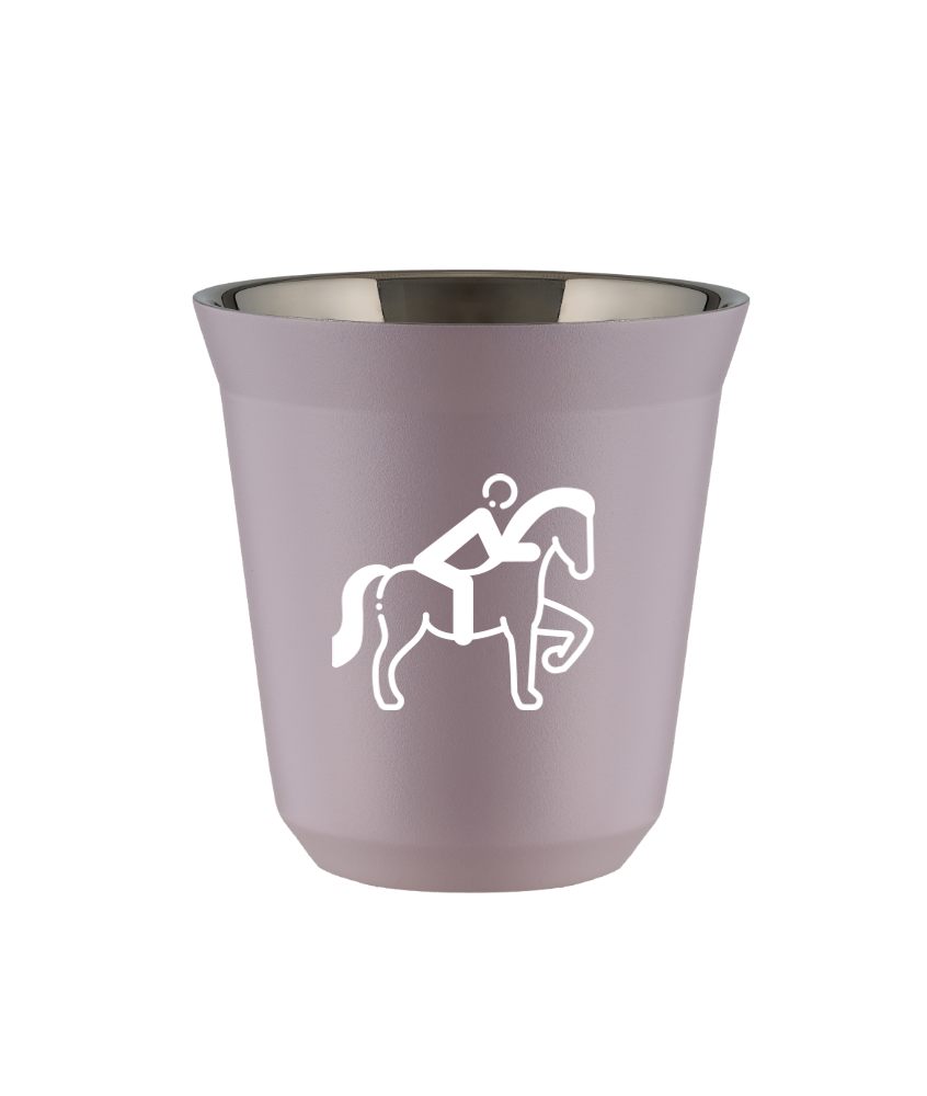 Kubek 150 ml LAWENDOWY "Jeździectwo 2 (biały)"