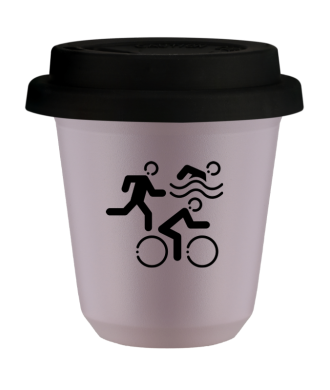 Kubek 150 ml LAWENDOWY "Sporty", z czarną pokrywką Kubek 150 ml LAWENDOWY "Sporty", z czarną pokrywką