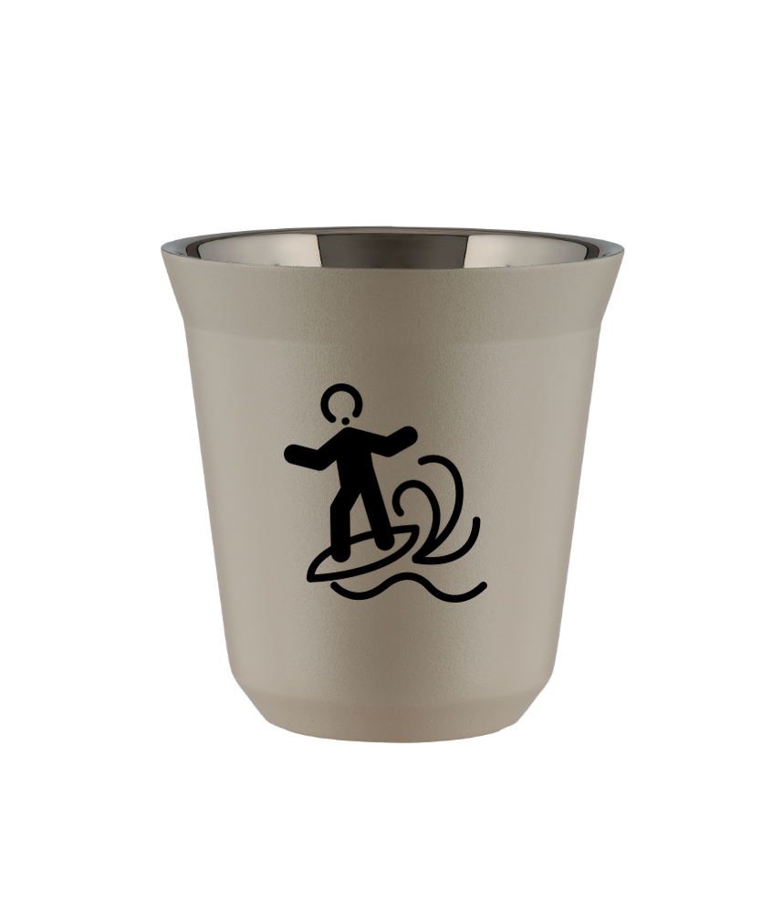 Kubek 150 ml BEŻOWY "Windsurfing (czarny)"