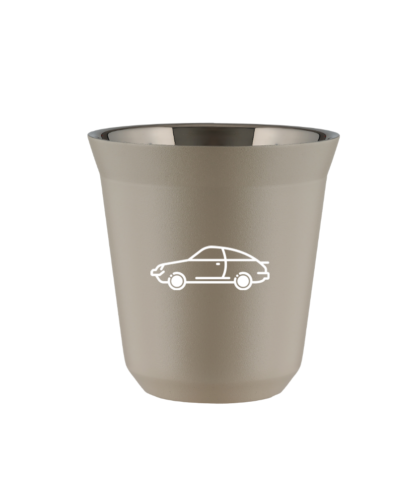 Kubek 150 ml BEŻOWY "Samochód (biały)"