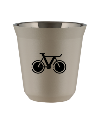 Kubek 150 ml BEŻOWY "Rower 1 (czarny)" Kubek 150 ml BEŻOWY "Rower 1 (czarny)"