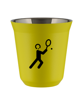 Kubek 150 ml ŻÓŁTY "Tenis 1 (czarny)" Kubek 150 ml ŻÓŁTY "Tenis 1 (czarny)"