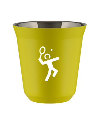 Kubek 150 ml ŻÓŁTY "Tenis 2 (biały)" Kubek 150 ml ŻÓŁTY "Tenis 2 (biały)"