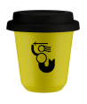 Kubek canary yellow 150 ml, WARSZAWSKA SYRENKA (czarny) z pokrywka czarna kubek termiczny na kawe | 70,00 zł