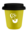 Kubek canary yellow 150 ml, WARSZAWSKA SYRENKA (bialy) z pokrywka czarna kubek termiczny na kawe | 70,00 zł