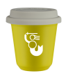 Kubek canary yellow 150 ml, WARSZAWSKA SYRENKA (bialy) z pokrywka biala kubek termiczny na kawe | 70,00 zł