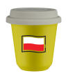 Kubek canary yellow 150 ml, FLAGA POLSKI z pokrywka biala kubek termiczny na kawe | 75,00 zł