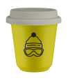 Kubek canary yellow 150 ml, CZAPKA (czarny) z pokrywka biala kubek termiczny na kawe | 75,00 zł