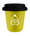 Kubek canary yellow 150 ml, CZAPKA (bialy) z pokrywka czarna kubek termiczny na kawe | 75,00 zł