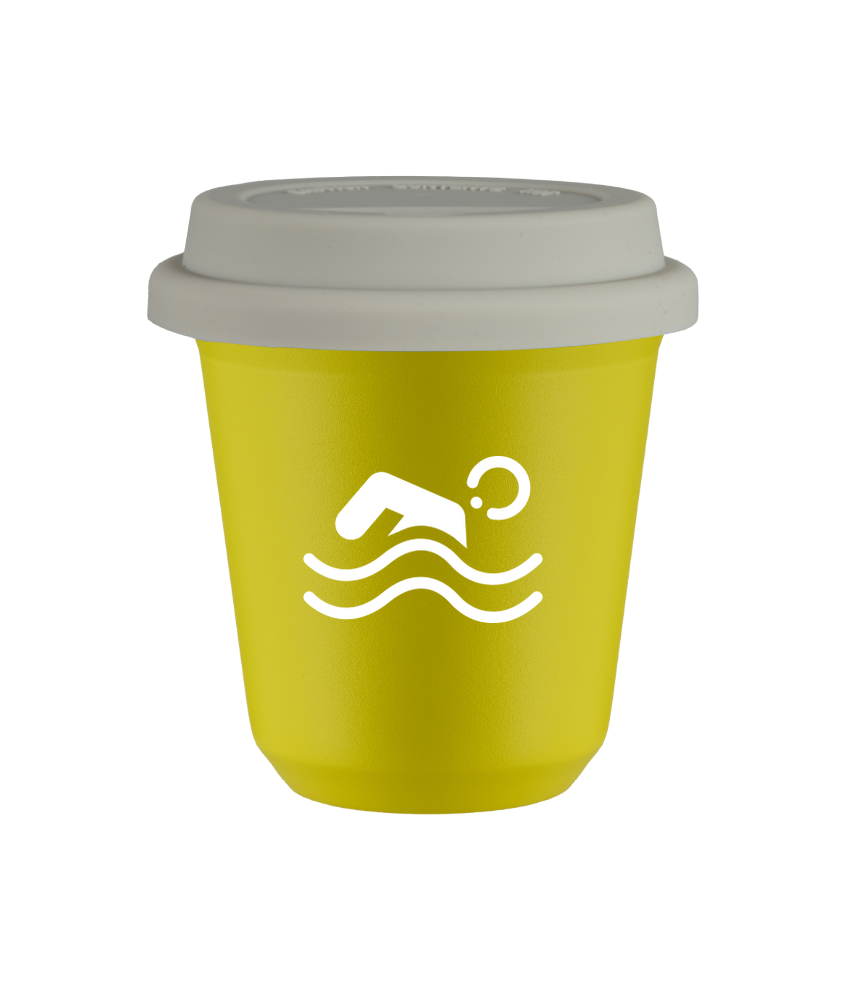 Kubek canary yellow 150 ml, PLYWANIE (bialy) z pokrywka biala kubek termiczny na kawe | 75,00 zł Kubek canary yellow 150 ml, PLYWANIE (bialy) z pokrywka biala kubek termiczny na kawe | 75,00 zł