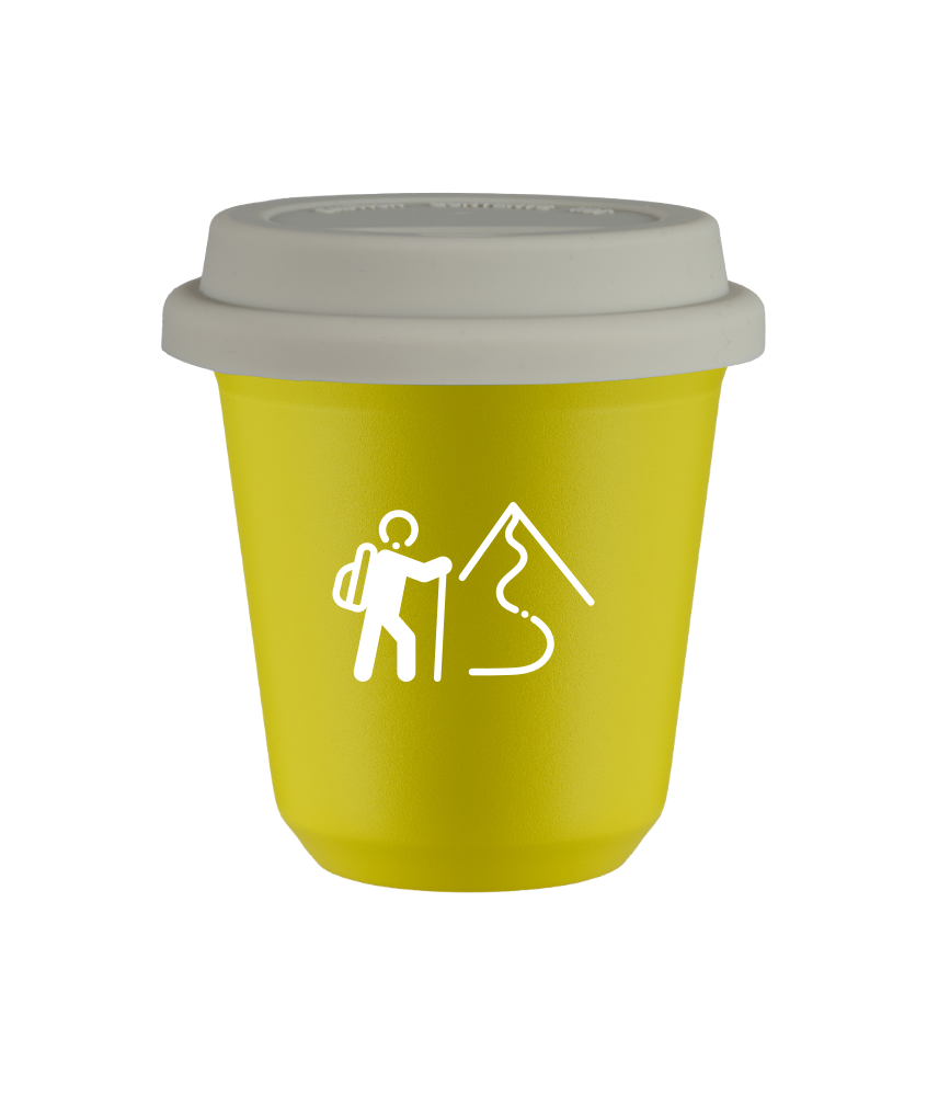 Kubek canary yellow 150 ml, WSPINACZKA 2 (bialy) z pokrywka biala kubek termiczny na kawe | 75,00 zł Kubek canary yellow 150 ml, WSPINACZKA 2 (bialy) z pokrywka biala kubek termiczny na kawe | 75,00 zł