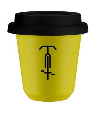 Kubek canary yellow 150 ml, KOLARSTWO 1 (czarny) z pokrywka czarna