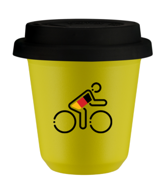 Kubek canary yellow 150 ml, KOLARZ W NIEMIECKICH BARWACH z pokrywka czarna