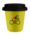Kubek canary yellow 150 ml, KOLARZ W NIEMIECKICH BARWACH z pokrywka czarna kubek termiczny na kawe | 75,00 zł