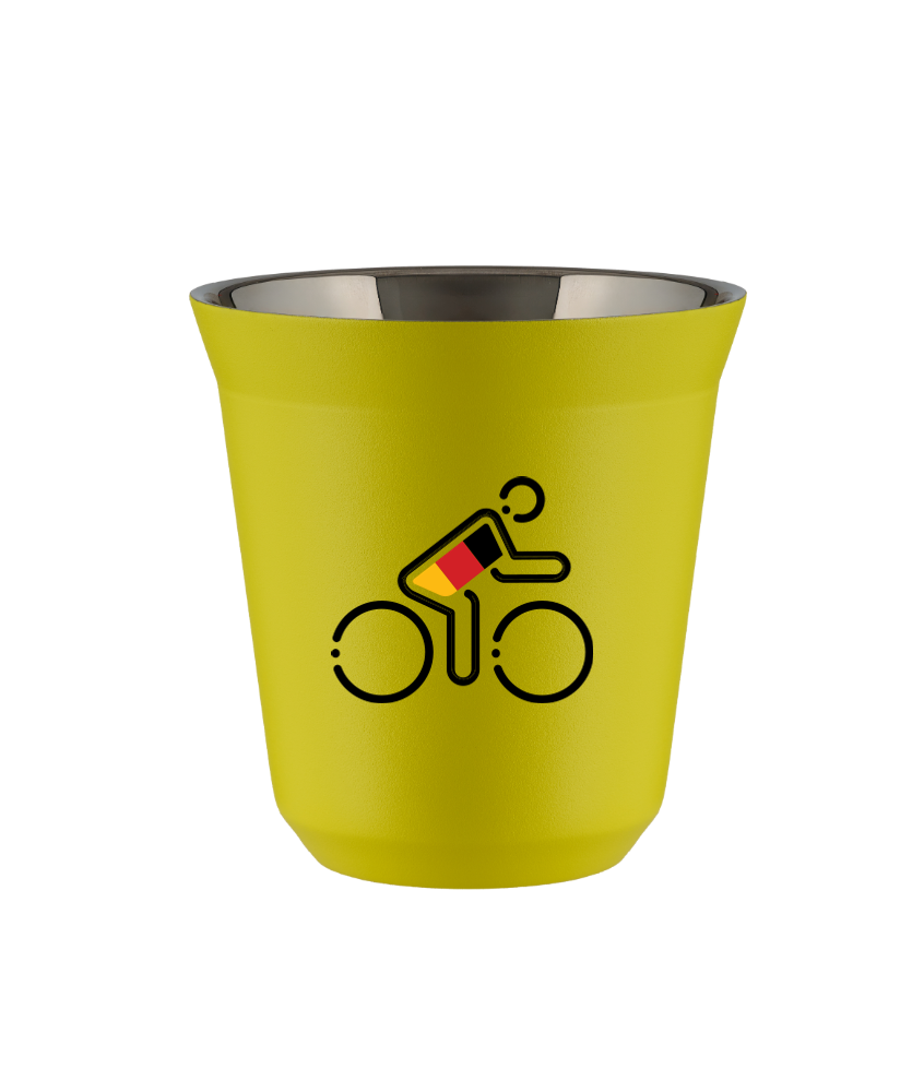 Kubek canary yellow 150 ml, KOLARZ W NIEMIECKICH BARWACH (czarny) kubek termiczny na kawe | 70,00 zł Kubek canary yellow 150 ml, KOLARZ W NIEMIECKICH BARWACH (czarny) kubek termiczny na kawe | 70,00 zł