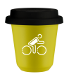 Kubek canary yellow 150 ml, KOLARZ W NIEMIECKICH BARWACH (bialy) z pokrywka czarna kubek termiczny na kawe | 75,00 zł