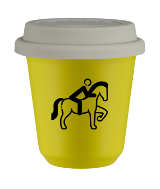 Kubek canary yellow 150 ml, JEZDZIECTWO 2 z pokrywka biala