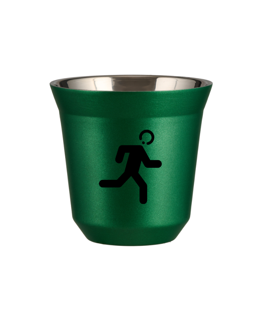 Kubek 80 ml ZIELONY METALIC "Biegacz"