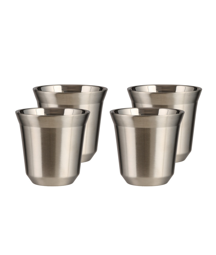 Set of 4 silver mugs 150 ml