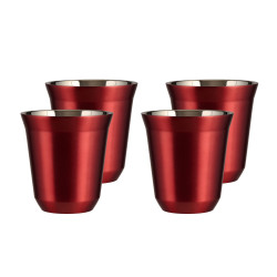 Set of 4 red mugs 240 ml