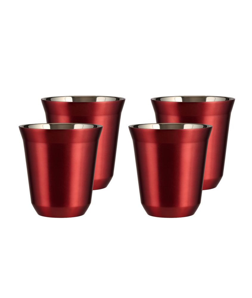 Set of 4 red mugs 240 ml