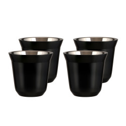 Set of 4 black mugs 150 ml