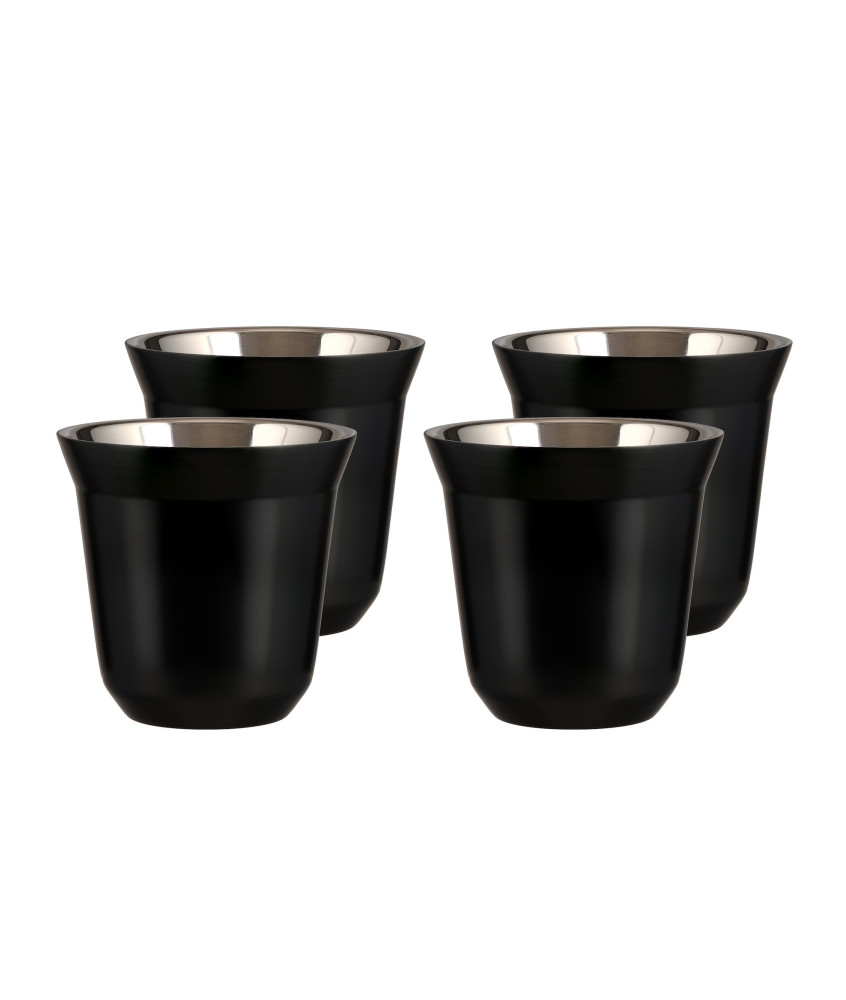 Set of 4 black mugs 150 ml