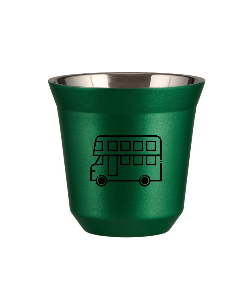 Kubek 80 ml ZIELONY METALIC "Autobus (czarny)"