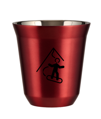 Kubek czerwony 80 ml, SNOWBOARD (czarny)