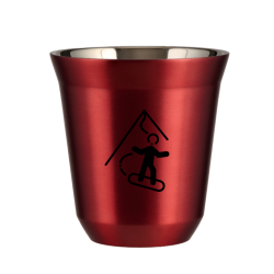 Kubek 80 ml CZERWONY METALIC "Snowboard"